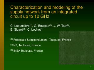 Characterization and modeling of the supply network from an integrated circuit up to 12 GHz