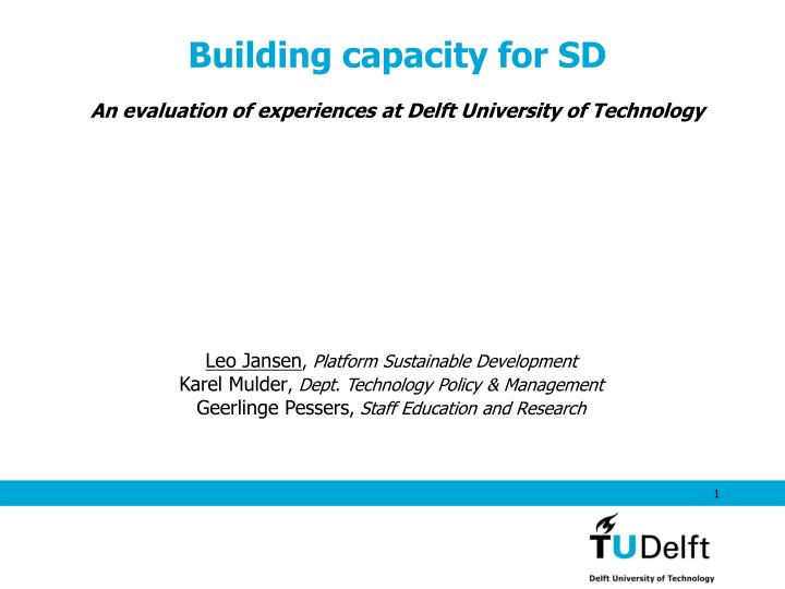 building capacity for sd