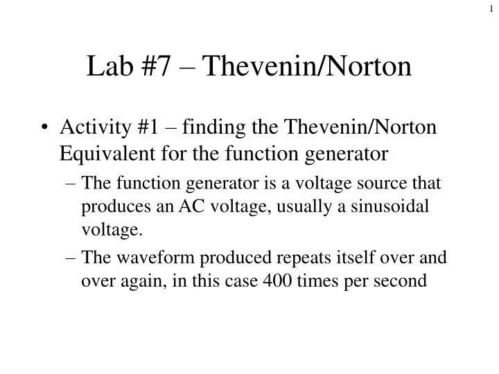 lab 7 thevenin norton