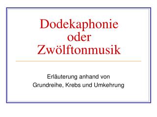 dodekaphonie oder zw lftonmusik