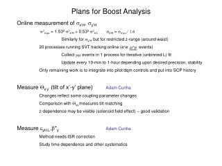 Plans for Boost Analysis