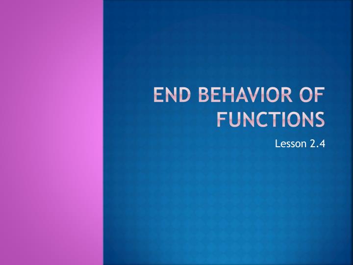 end behavior of functions