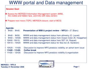 WWW portal and Data management