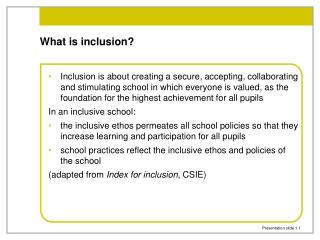 What is inclusion?