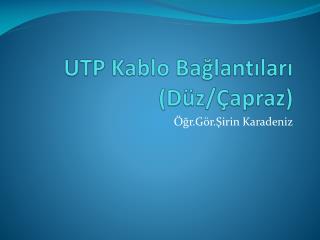 utp kablo ba lant lar d z apraz