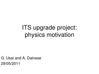 ITS upgrade project: physics motivation
