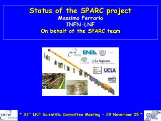 Status of the SPARC project Massimo Ferrario INFN-LNF On behalf of the SPARC team