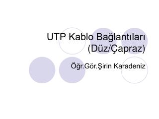 utp kablo ba lant lar d z apraz
