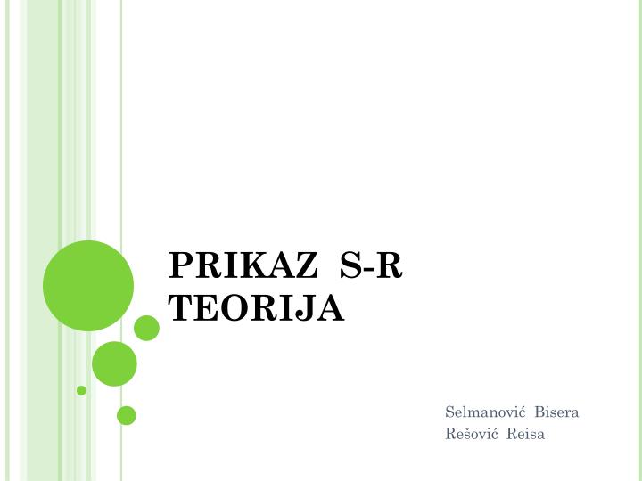 prikaz s r teorija