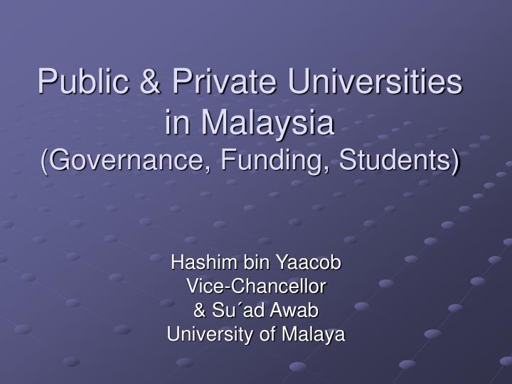 public private universities in malaysia governance funding students