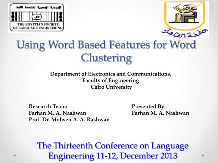using word based features for word clustering