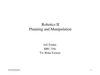 Robotics II Planning and Manipulation