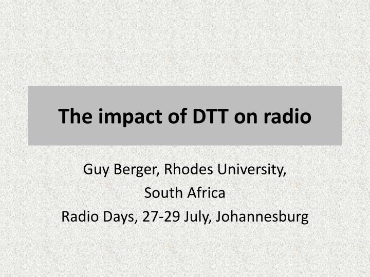 the impact of dtt on radio