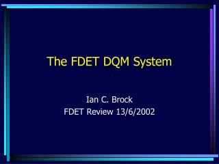 The FDET DQM System