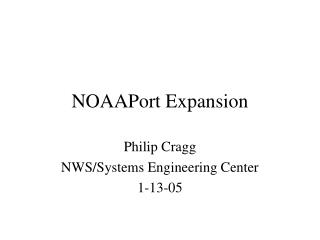 NOAAPort Expansion