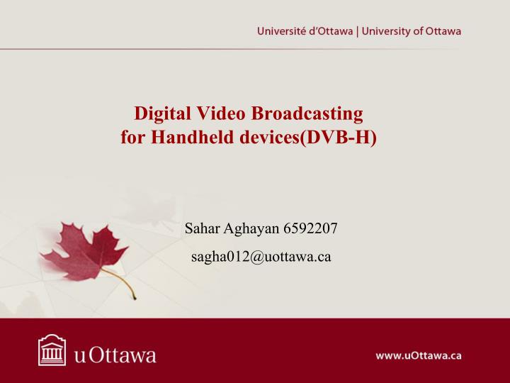 digital video broadcasting for handheld devices dvb h