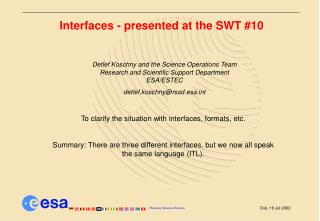 Interfaces - presented at the SWT #10