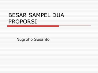 besar sampel dua proporsi