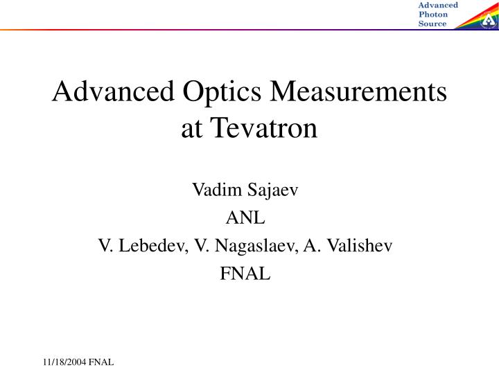 advanced optics measurements at tevatron