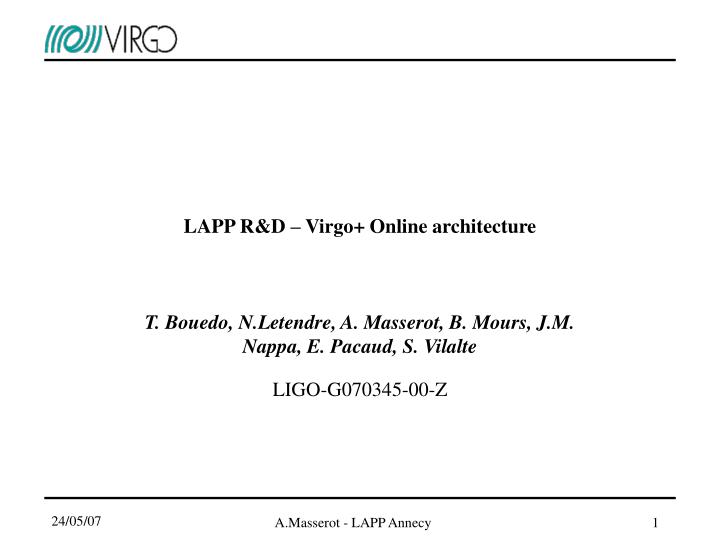 lapp r d virgo online architecture