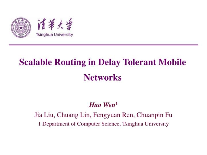 scalable routing in delay tolerant mobile networks
