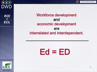 Workforce development and economic development are interrelated and interdependent.