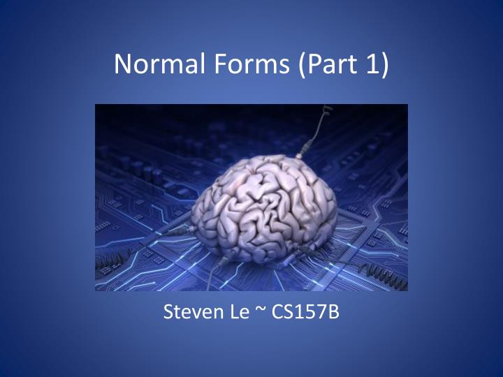 normal forms part 1