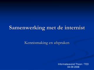 samenwerking met de internist