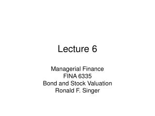 Lecture 6