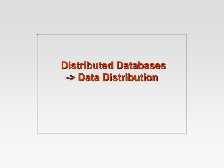 distributed databases data distribution