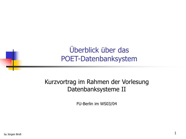 berblick ber das poet datenbanksystem