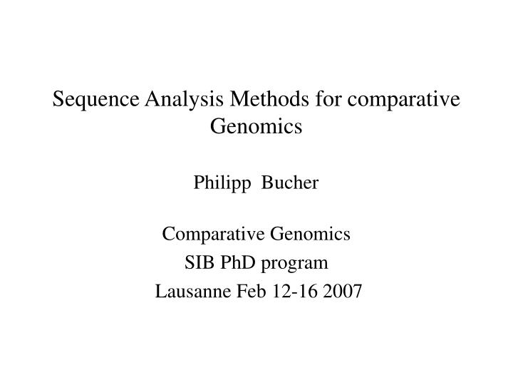 sequence analysis methods for comparative genomics