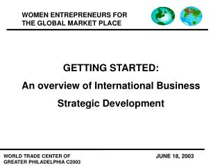 GETTING STARTED: An overview of International Business Strategic Development