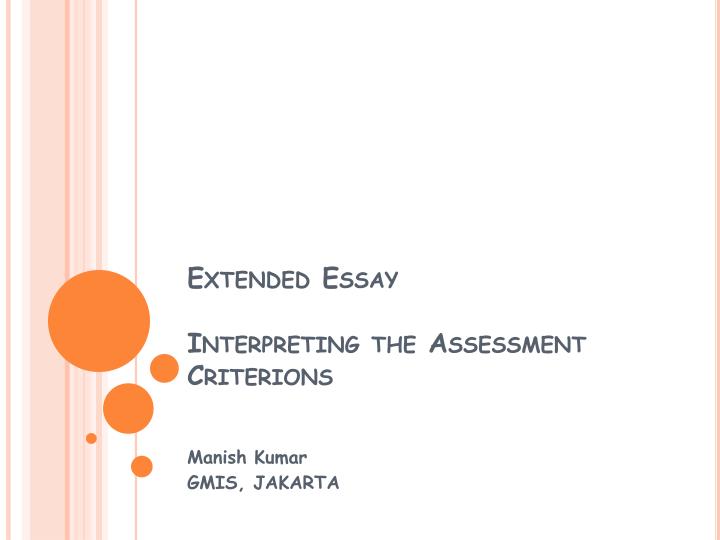 extended essay interpreting the assessment criterions