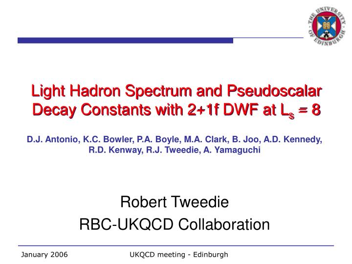 light hadron spectrum and pseudoscalar decay constants with 2 1f dwf at l s 8