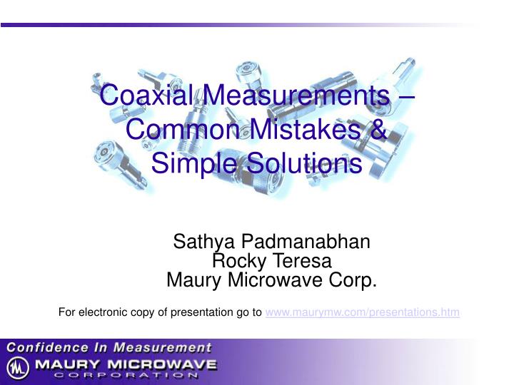 coaxial measurements common mistakes simple solutions