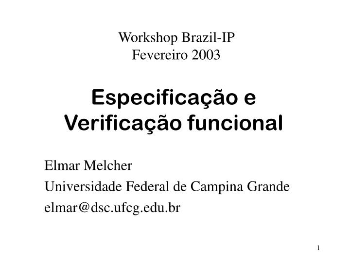 especifica o e verifica o funcional