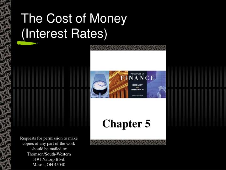 the cost of money interest rates