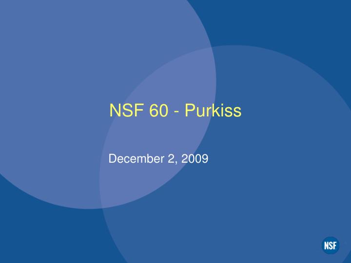 nsf 60 purkiss