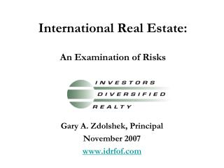 International Real Estate: An Examination of Risks