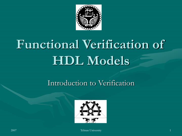 functional verification of hdl models
