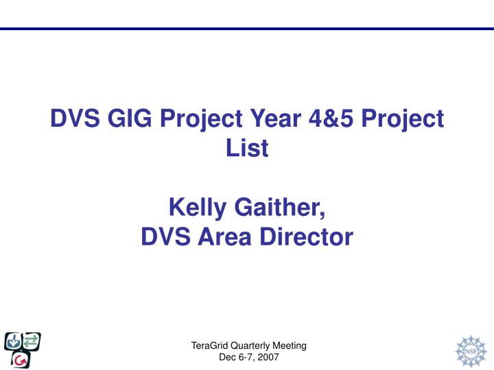 dvs gig project year 4 5 project list kelly gaither dvs area director