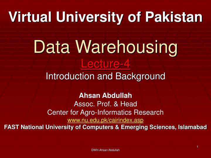 data warehousing