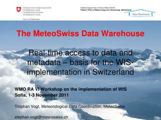 WMO RA VI Workshop on the implementation of WIS Sofia, 1-3 November 2011