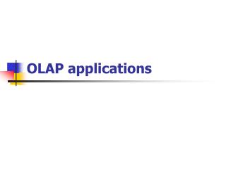 OLAP applications