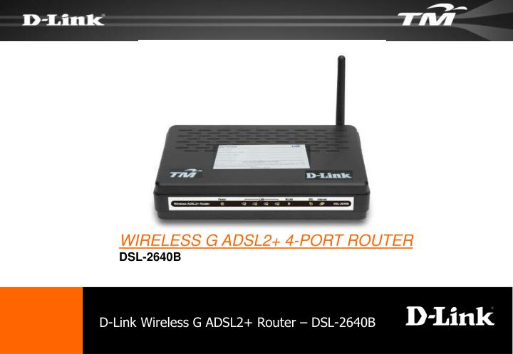 d link wireless g adsl2 router dsl 2640b