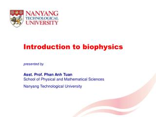 Introduction to biophysics