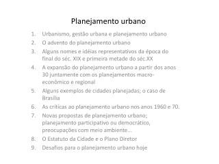 planejamento urbano
