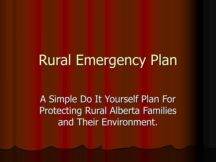 rural emergency plan