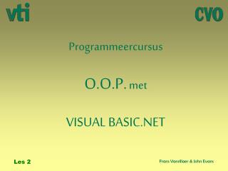 Programmeercursus O.O.P. met VISUAL BASIC.NET